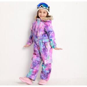 Kid's Blue Magic Waterproof Coverall Snow Suit – Pink/Purple/Blue – 110cm/5-6y